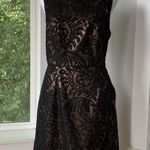 Forever 21 Vintage Y2K F21 Black Lace Gold Metallic Structured Party Dress Medium Photo 7