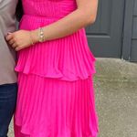 Lulus Pink Tiered Dress Midi Photo 0