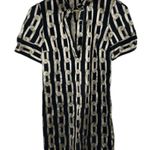 Adam Lippes Adam plus eve Metallic Gold Black Chain Link Dress 6 Photo 0