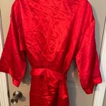 Dreamgirl  red satin finish shorty belted robe.​ Photo 3