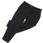 Eileen Fisher NWT Taper Ankle in Black Silk Georgette Pleated Carrot Pants PM Photo 0