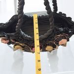 Pashmina Black Fabric Lightweight Handbag with 3D Satin Color Flowers ***Item: Photo 9