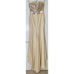 Hebeos Champagne Gold Sequin Mermaid Dress Photo 2