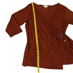 Coldwater Creek  V-Neck‎ Cut Scrunch Waist With Lace Belt Mid-Sleeve Blouse Y2K M Photo 4