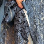 ZARA  Lace Bomber Jacket -‎ Dusty Blue, Size Small Photo 5