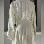 Rag and Bone  Calista Shirred Gathered Gauze Dress, Ivory Size M New w/Tag $395 Photo 5