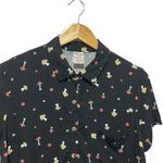No Boundaries Y2K  Women‎ Button Top M Black Mushroom Novelty Forest Whimsigoth Photo 4
