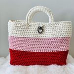 Handmade Valentine Tote Bag with Heart Clip Accent Photo 0