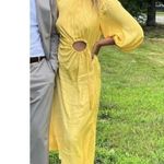 Farm Rio Cutout Piped Ring Midi Dress in Yellow Size Small Photo 2
