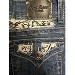 Red Rivet  Boot Cut Bandana Rhinestone Pocket Medium Wash Denim Jeans Size 13 Photo 4