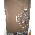 Womens Worth New York $498 10 USA Print Silk Pants Brown White Wide Ethnic Borde Photo 6