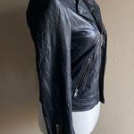 Black real leather moto jacket women’s US size small or 4 Photo 6