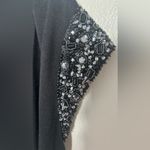 Magaschoni π Black Top with Embellished Sleeves Photo 5
