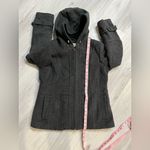 st. john's bay  Womens Charcoal Wool Cashmere Blend Hood Coat
Zip Pea Coat size M Photo 5