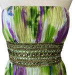 Camille La Vie  Silk Watercolor Strapless Maxi Dress Photo 11