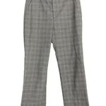ZARA  Checkered Plaid High Rise Trouser Dress Pant Belt Loops Cuffed Hems 4 Grey Photo 14