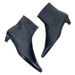 Mango  MNG Square Toe Kitten Heel Leather Boots Black Size 42/ US 10 Photo 6