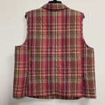 cj banks  Womens 1X Pink Plaid Quilted Jacket Vest Button Ranch Rodeo Old Money Photo 6