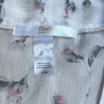 Flora Nikrooz  Pale Pink Satin Floral Striped Robe L/XL Photo 2