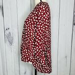 West K Faux Wrap Blouse 3/4 Sleeve Tie Maroon Polka Dot Women's Size M Size M Photo 3