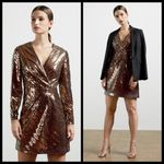 Ted Baker 💕💕 Pipii Sequin Mini Cocktail Dress Light Pink Gold Metallic NWT Photo 3