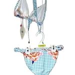 6 Shore Road  Bright Bikini by Pooja Beach triangle Peony Gingham blue S Domingo Photo 9