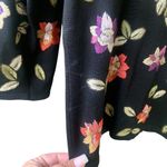Oscar de la Renta  Black Silk Blend Embroidered Blouse Sweater Floral Size Medium Photo 7