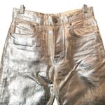 ZARA Metallic Mid-Rise Boyfriend Jean Silver Sz 6 Photo 8
