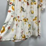 Maurice's NWT L Floral citrus fruit Print Women's gauze off the shoulder smocked necktop Photo 3
