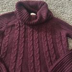 cupio  Women’s Burgandy Long Sleeve Turtleneck Pullover Sweater Sz Medium Photo 2