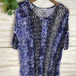 Alberto Makali  Y2K Perforated Animal Print Mesh Stretch Tee Photo 1