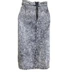 Vintage Denim Blue Jean Pencil Skirt u Size Large Stretch Factory Distressed Den Photo 3