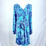Banana Republic  Blue and Green Midi Dress size 2 Photo 4