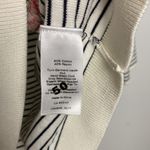 Talbots |Black/White Striped Embroidered Beaded Flower Pullover Sweater Medium Photo 6