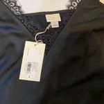 Lace black silky satin lingerie dressy sexy top size large Photo 2