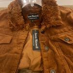 Jason Maxwell  brown‎ corduroy denim jacket fur collar size M NWT Photo 5
