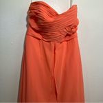 David's Bridal David’s Bridal Strapless High Low Dress with Front Detail Coral Reef Photo 3