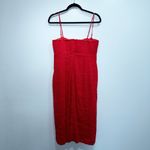 Antonio Melani New  Chili Red Marcie Bodycon Linen Blend Midi Dress Size 10 Photo 8