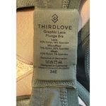 ThirdLove Bra Sz 34E Graphic Lace Plunge Underwire Green Sexy Floral Wide Strap Photo 9