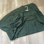 Vintage Cottagecore Dress lace bib floral jacquard midi womens Green (small) 70s Photo 3