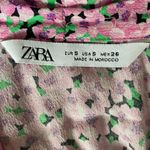 ZARA sz S Pink Floral Ruched Crop Top Cottagecore Milkmaid Feminine Blouse Photo 4