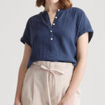 Quince 100% Organic Cotton Gauze Roll Sleeve Shirt - Size - XS Photo 0