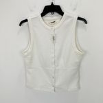 Madewell Split Crewneck Cardigan Tank Lighthouse Beige Knit Vest Cropped S NWT Photo 5