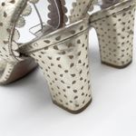 Tabitha Simmons Leticia Block Heel Sandals 37.5 Minimal Bridal Evening Classic Gold Size 6.5 Photo 6