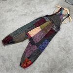 Handmade Patchwork Overall Maxi Baggy Jumpsuit Cotton Boho Hippie Multicolor L Brown Size L Photo 4