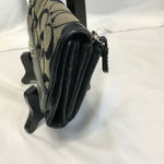 Coach Monogram Pleated Jacquard Gray & Black Canvas and Leather Long Wallet Photo 2