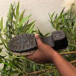 Unionbay 2000s Y2K Tan textile suede faux fur platform chunky 2.5” heel clogs mules gold studs bow-Size 8M Photo 6