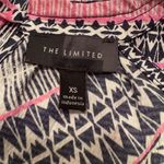 The Limited  Halter Top Navy/Pink Tie Back Tassels Silky Cocktail Office Y2K Girl Photo 5