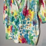 Lane Bryant  Button Front Cardigan Sweater Watercolor Floral Jeweled Size 18/20 Photo 3