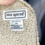 Vintage MS Sport Beige Knit Cardigan Sweater Women's Size XL Long Sleeve Photo 6